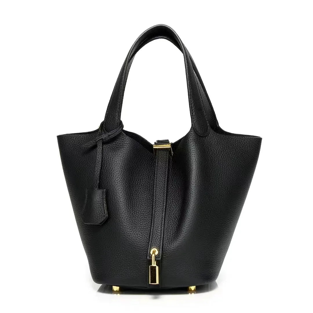 Leather Bucket Handbag