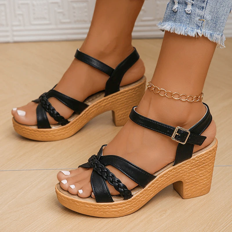 SOLÉA Braided Platform Heels