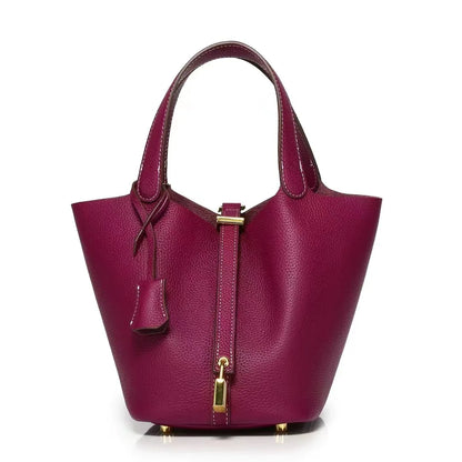 Leather Bucket Handbag