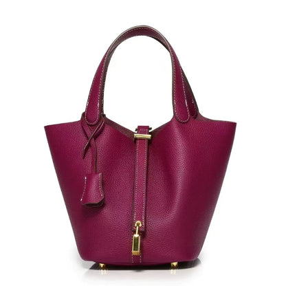 Leather Bucket Handbag