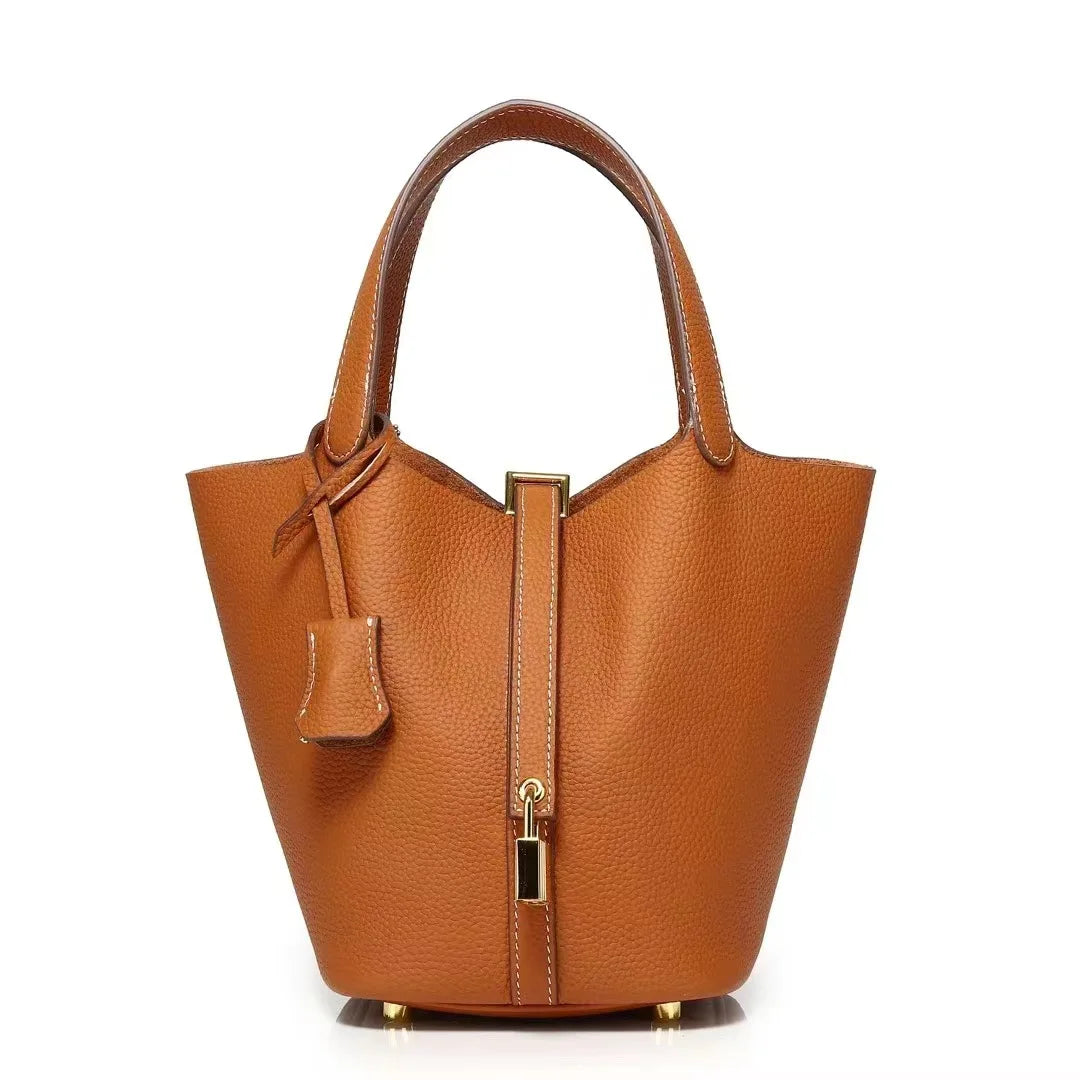 Leather Bucket Handbag